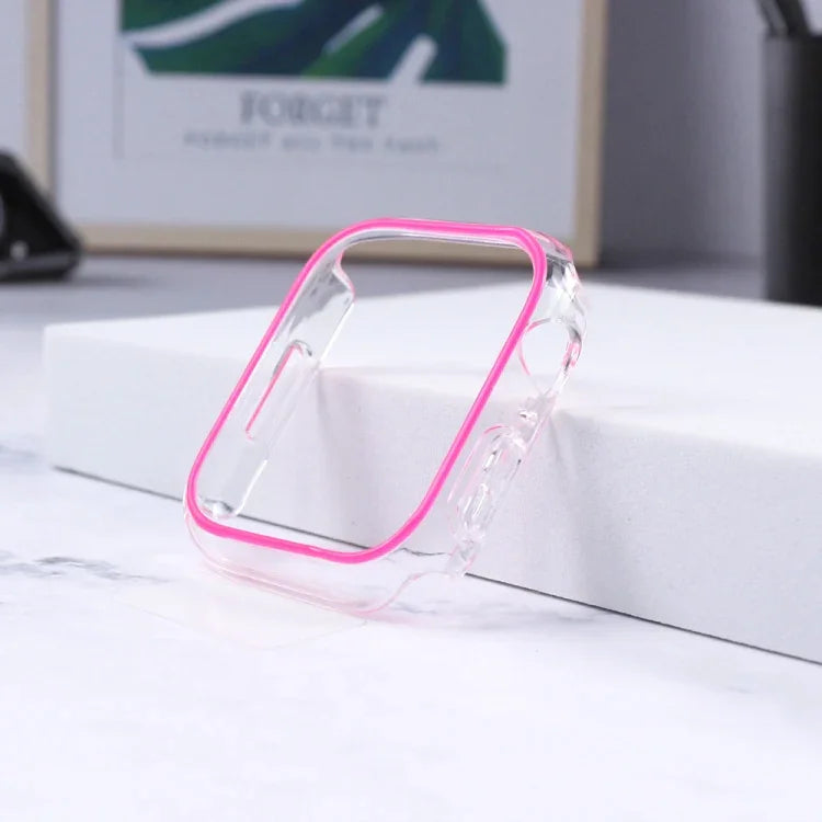 發光鏤空彩色PC錶殼，適用於 Apple Watch 系列 9 / 8 / 7 45mm，Apple Watch 系列 6/5/4/SE 44mm，Apple Watch 系列 3/2/1 42mm，Apple Watch 系列 9 / 8 / 7 41mm，Apple Watch 系列 6/5/4/SE 40mm
