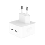 PD 35W 雙USB-C / Type-C埠充電器，適用iPhone / iPad系列，歐盟插頭，歐盟插頭
