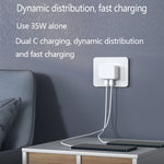 PD 35W 雙USB-C / Type-C埠充電器，適用iPhone / iPad系列，歐盟插頭，歐盟插頭