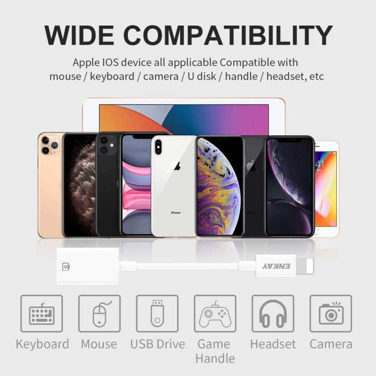 ENKAY ENK-AT108 8 針轉 USB 3.0 OTG 轉接數據線適用於 iPhone / iPad