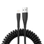 1.5米彈簧伸縮手機快充數據線，USB 轉 8 Pin，USB 轉 Type-C，USB 轉 Micro USB