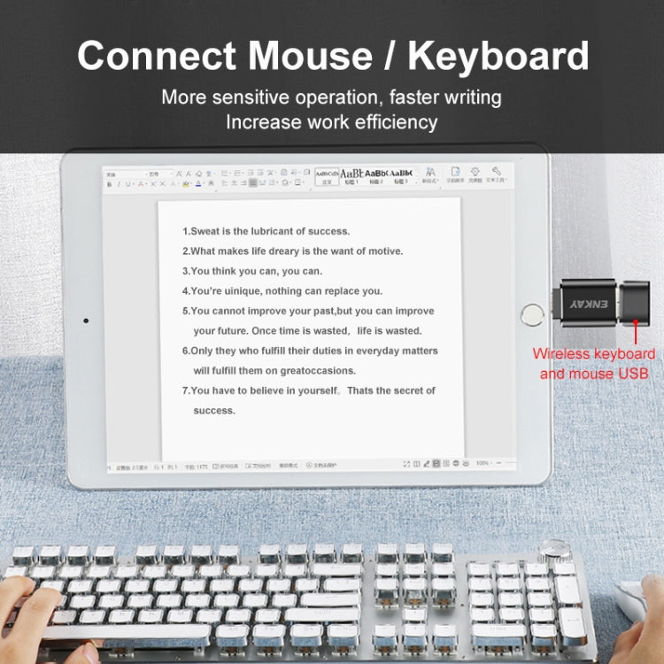ENKAY ENK-AT110 8 Pin 公頭轉 USB 3.0 母頭鋁合金 OTG 轉接器，ENK-AT110