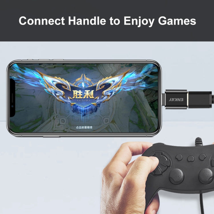 ENKAY ENK-AT110 8 Pin 公頭轉 USB 3.0 母頭鋁合金 OTG 轉接器，ENK-AT110