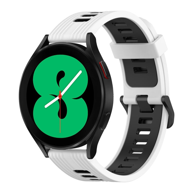 20mm 直紋雙色矽膠錶帶，適用於 Samsung Galaxy Watch 4 40mm，適用於 Samsung Galaxy Watch 4 44mm，適用於 Samsung Galaxy Watch 4 Classic 42mm，適用於 Samsung Galaxy Watch 4 Classic 46mm