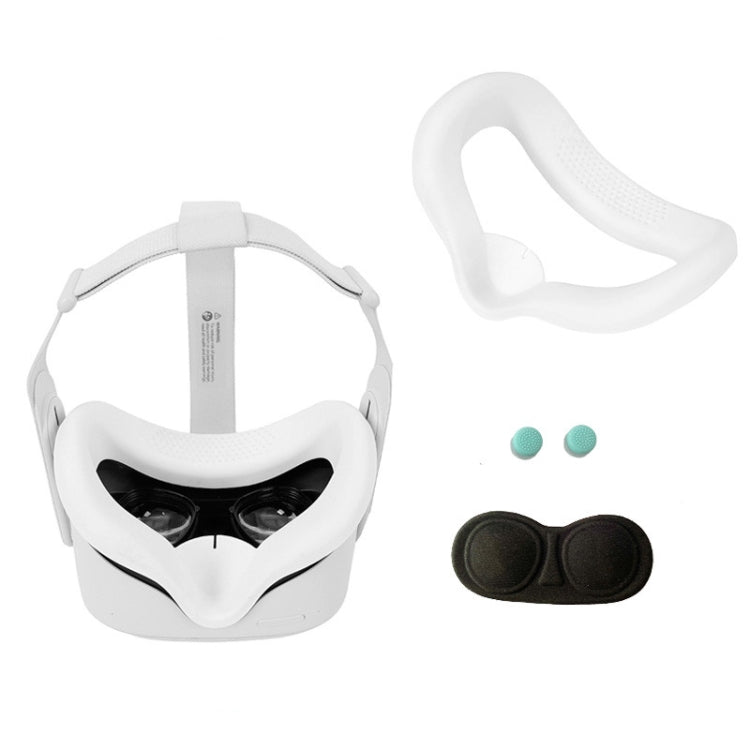 JD-391215 適用於 Oculus Quest2 代 VR 眼罩矽膠套 + 鏡片蓋組合