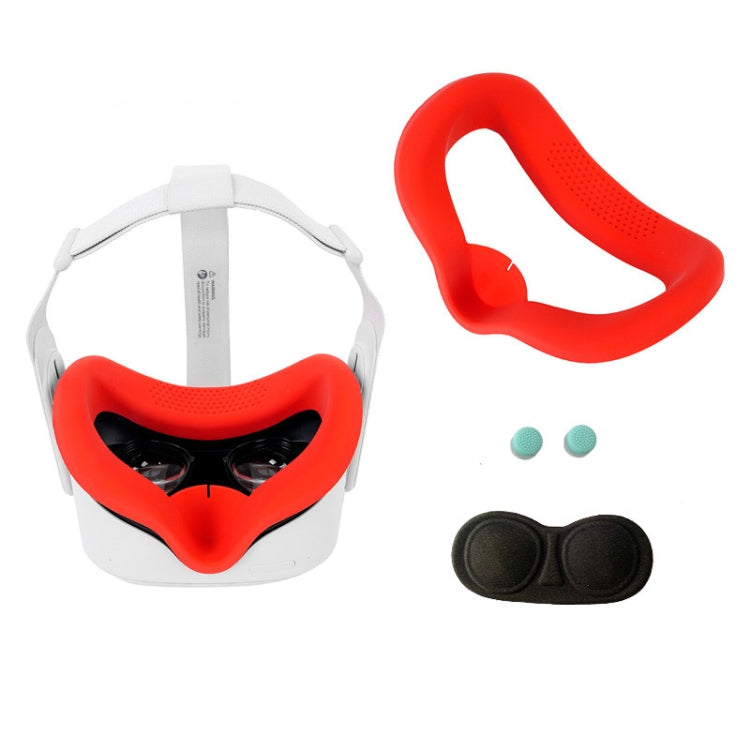 JD-391215 適用於 Oculus Quest2 代 VR 眼罩矽膠套 + 鏡片蓋組合