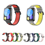 Two-Color Perforated Silicone Watch Band, For Huawei Watch Fit 2