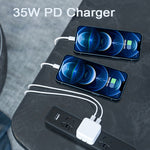 PD 35W 雙USB-C / Type-C埠充電器，適用iPhone / iPad系列，美國插頭，美國插頭