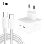 PD 35W 雙 USB-C / Type-C 埠充電器，附 Type-C 對 Type-C 數據線，歐洲插頭，歐洲插頭 + 1米雙 Type-C 線，歐洲插頭 + 2米雙 Type-C 線