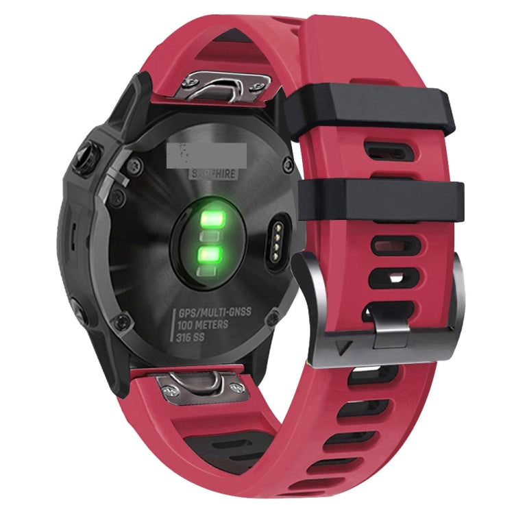 22mm Silicone Sports Two-Color Watch Band, For Garmin Fenix 5 Plus
