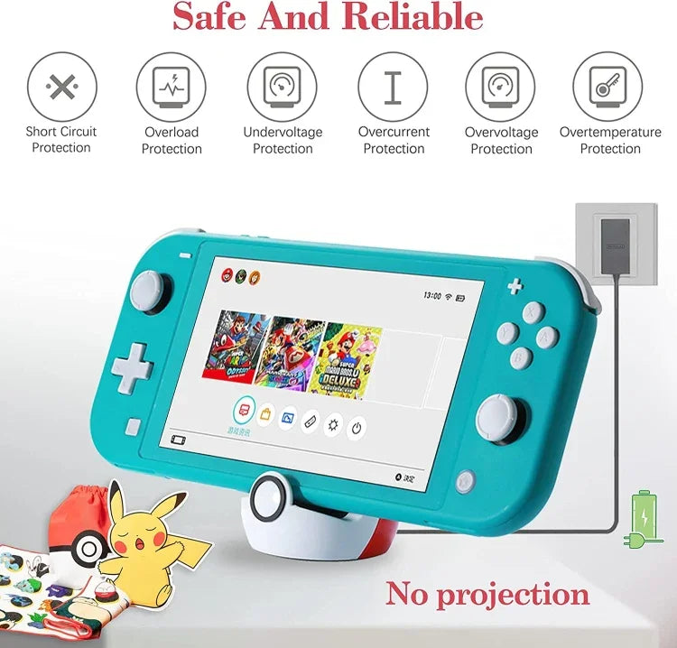 任天堂 Switch 及 Switch Lite NS 遊戲主機迷你便攜充電座支架，充電座支架