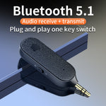 T06 2 合 1 車用藍牙 5.1 接收器 3.5mm 音頻發射器