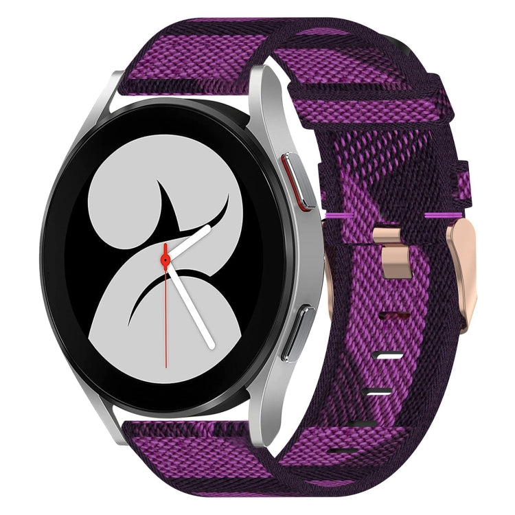 20mm Nylon Woven Watch Band, For Samsung Galaxy Watch 4 40mm, For Samsung Galaxy Watch 4 44mm, For Samsung  Galaxy Watch 4 Classic 42mm, For Samsung  Galaxy Watch 4 Classic 46mm, For Samsung Galaxy Watch 3 41mm, For Samsung Galaxy Watch Active 2 40mm
