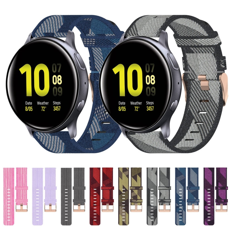 20mm 尼龍織錶帶，適用於 Samsung Galaxy Watch Active 2 44mm，適用於 Samsung Galaxy Watch Active 40mm，適用於 Samsung Galaxy Watch 42mm，適用於 Samsung Gear Sport，適用於 Samsung Gear S2 Classic