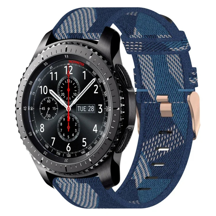22mm Nylon Woven Watch Band, For Samsung Galaxy Watch3 45mm, For Samsung Galaxy Watch 46mm, For Samsung Gear S3 Classic, For Samsung Gear S3 Frontier