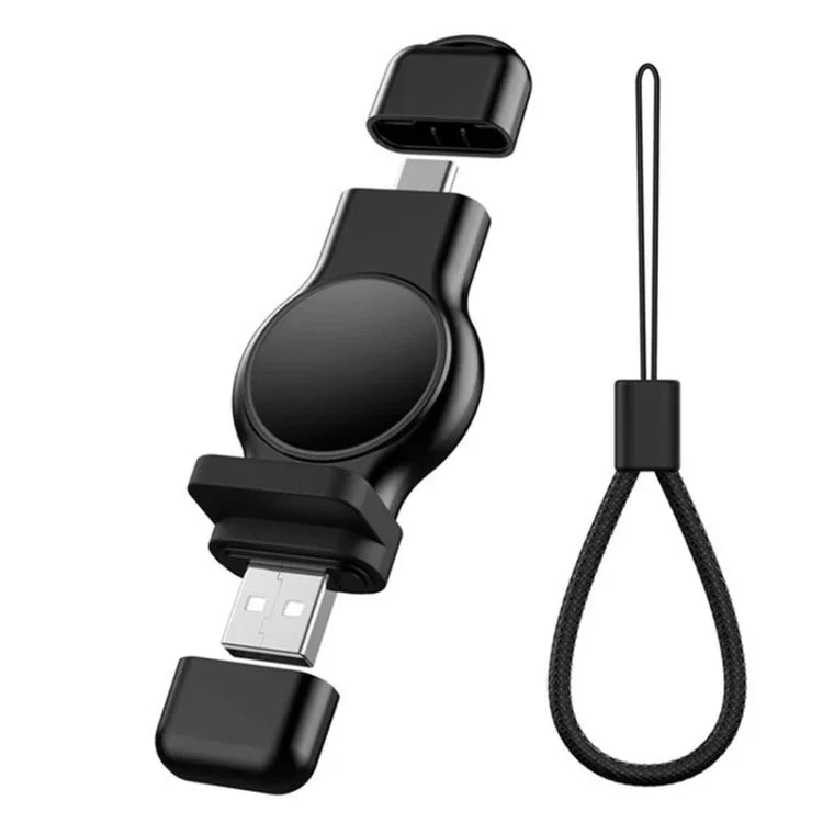 A05 2合1 Type C / USB-C 轉 USB-A 磁吸快速無線充電器，適用於 Apple Watch