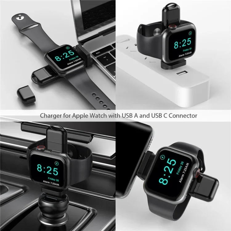 A05 2合1 Type C / USB-C 轉 USB-A 磁吸快速無線充電器，適用於 Apple Watch