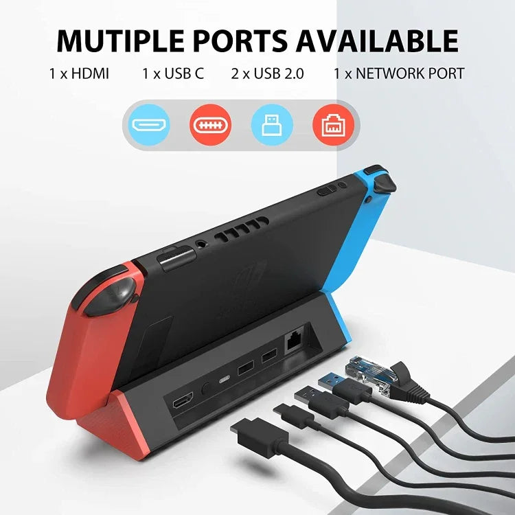 1000Mbs LAN 埠 4K HDMI 轉接器，適用 Nintendo Switch/Switch OLED（LAN 版），LAN 版