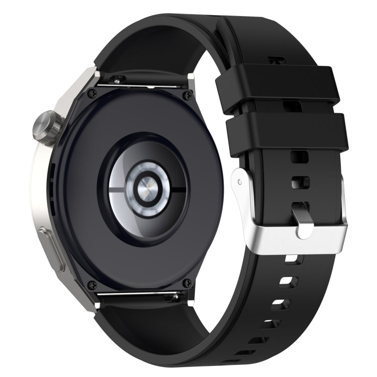 Protruding Head Silicone Strap Silver Buckle, For Huawei Watch GT 42mm/46mm / GT2 46mm 22mm, For Honor Watch GS Pro 22mm, For Honor Magic Watch 2 46mm 22mm, For Huawei Watch GT3 42mm 20mm