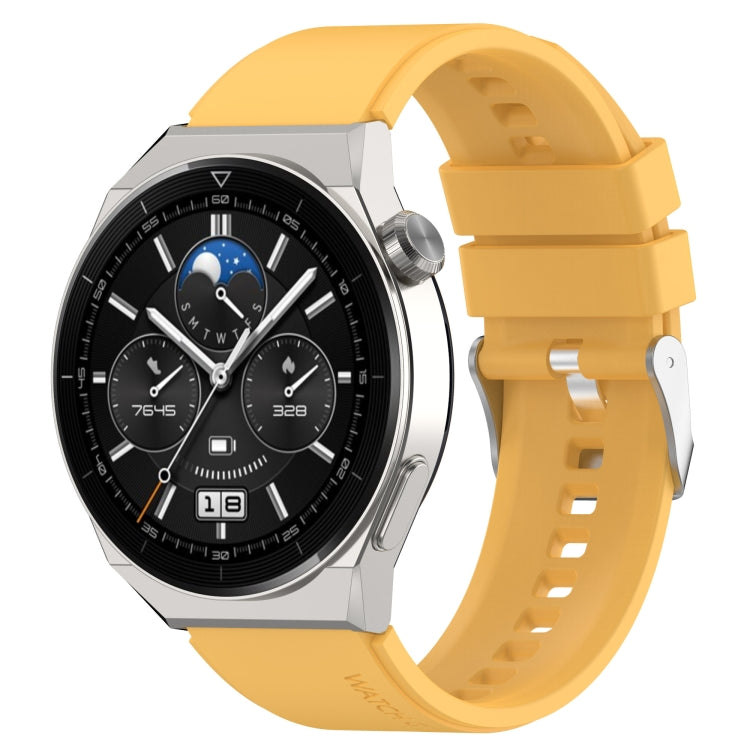 Protruding Head Silicone Strap Silver Buckle, For Huawei Watch GT 42mm/46mm / GT2 46mm 22mm, For Honor Watch GS Pro 22mm, For Honor Magic Watch 2 46mm 22mm, For Huawei Watch GT3 42mm 20mm
