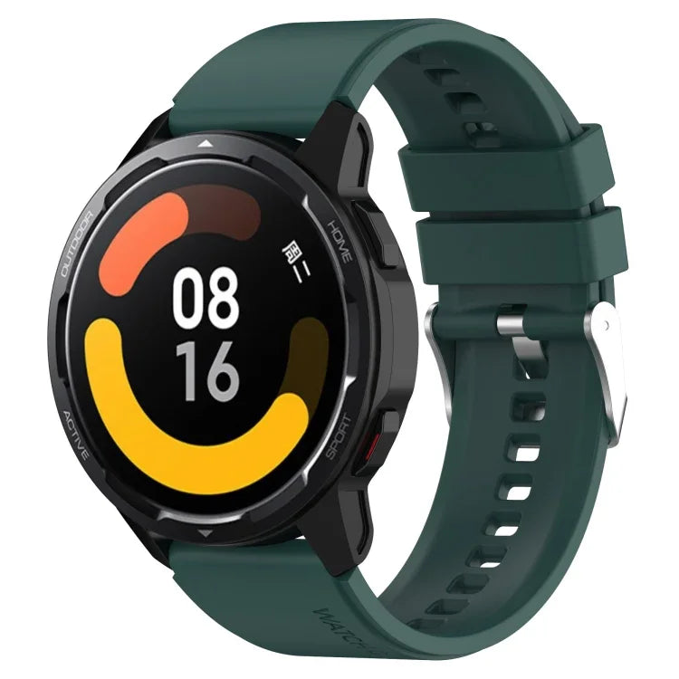 凸頭矽膠錶帶 銀色錶扣，適用於 Samsung Galaxy Watch 46mm 22mm