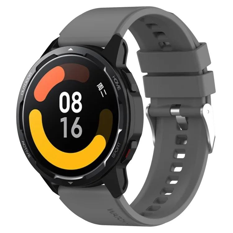 凸頭矽膠錶帶 銀色錶扣，適用於 Samsung Galaxy Watch 46mm 22mm