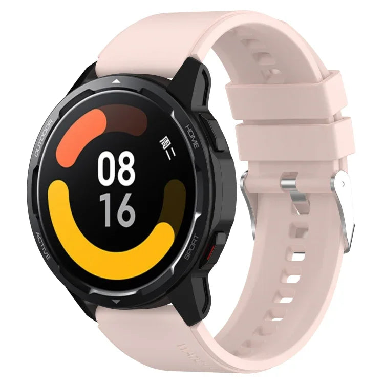 凸頭矽膠錶帶 銀色錶扣，適用於 Samsung Galaxy Watch 46mm 22mm