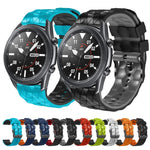 22mm 足球圖案雙色矽膠錶帶，適用 Samsung Galaxy Watch3 45mm，適用 Samsung Galaxy Watch 46mm，適用 Samsung Gear S3 Classic，適用 Samsung Gear S3 Frontier