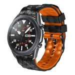 22mm 足球圖案雙色矽膠錶帶，適用 Samsung Galaxy Watch3 45mm，適用 Samsung Galaxy Watch 46mm，適用 Samsung Gear S3 Classic，適用 Samsung Gear S3 Frontier