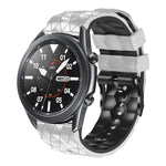 22mm 足球圖案雙色矽膠錶帶，適用 Samsung Galaxy Watch3 45mm，適用 Samsung Galaxy Watch 46mm，適用 Samsung Gear S3 Classic，適用 Samsung Gear S3 Frontier