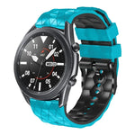 22mm 足球圖案雙色矽膠錶帶，適用 Samsung Galaxy Watch3 45mm，適用 Samsung Galaxy Watch 46mm，適用 Samsung Gear S3 Classic，適用 Samsung Gear S3 Frontier