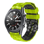 22mm 足球圖案雙色矽膠錶帶，適用 Samsung Galaxy Watch3 45mm，適用 Samsung Galaxy Watch 46mm，適用 Samsung Gear S3 Classic，適用 Samsung Gear S3 Frontier
