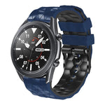 22mm 足球圖案雙色矽膠錶帶，適用 Samsung Galaxy Watch3 45mm，適用 Samsung Galaxy Watch 46mm，適用 Samsung Gear S3 Classic，適用 Samsung Gear S3 Frontier