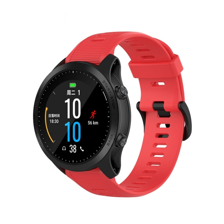 For Garmin Forerunner945 / fenix5 Plus / Approach S60 Monochrome Silicone Watch Band, Black, White, Orange, Pink, Red, Lake Blue, Grey, Blue, Lime, Purple, midnight blue