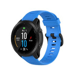 For Garmin Forerunner945 / fenix5 Plus / Approach S60 Monochrome Silicone Watch Band, Black, White, Orange, Pink, Red, Lake Blue, Grey, Blue, Lime, Purple, midnight blue