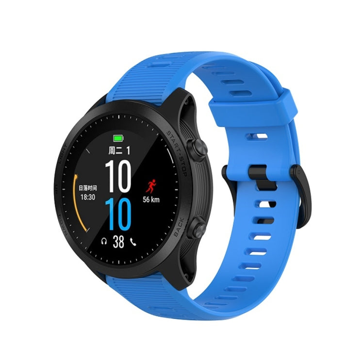 For Garmin Forerunner945 / fenix5 Plus / Approach S60 Monochrome Silicone Watch Band, Black, White, Orange, Pink, Red, Lake Blue, Grey, Blue, Lime, Purple, midnight blue