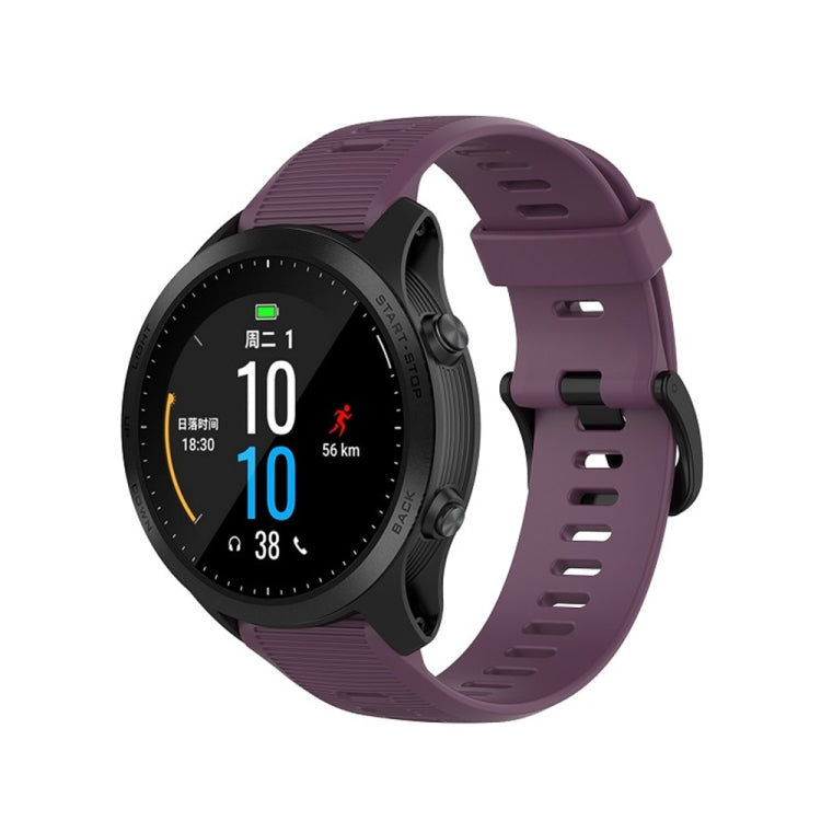 For Garmin Forerunner945 / fenix5 Plus / Approach S60 Monochrome Silicone Watch Band, Black, White, Orange, Pink, Red, Lake Blue, Grey, Blue, Lime, Purple, midnight blue