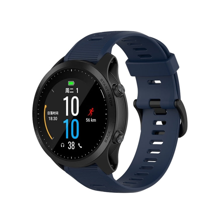 For Garmin Forerunner945 / fenix5 Plus / Approach S60 Monochrome Silicone Watch Band, Black, White, Orange, Pink, Red, Lake Blue, Grey, Blue, Lime, Purple, midnight blue