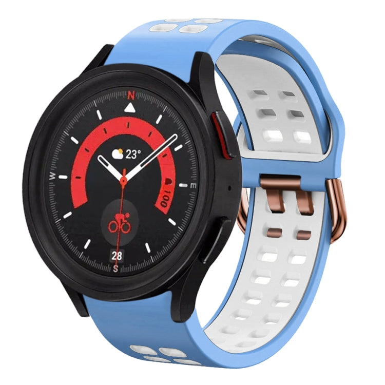 20mm 透氣雙色矽膠錶帶，適用於 Samsung Galaxy Watch 5 40mm，適用於 Samsung Galaxy Watch 5 44mm