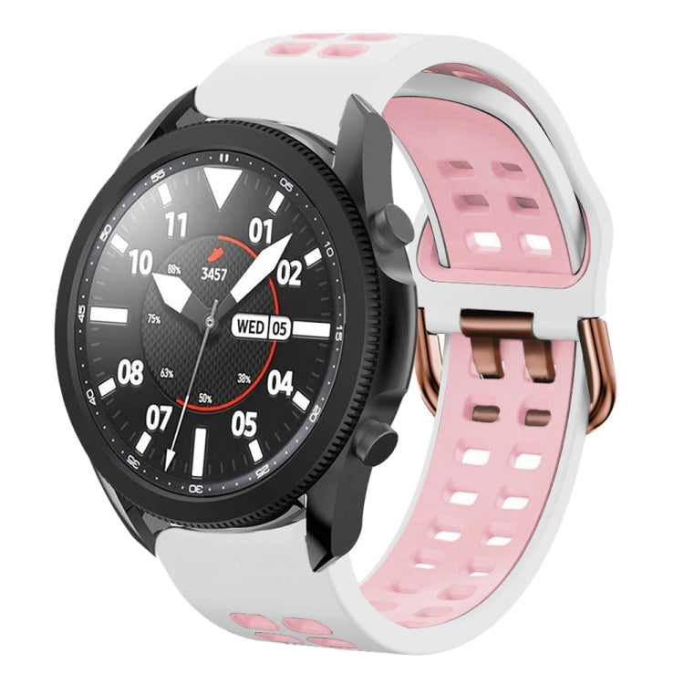 20mm 透氣雙色矽膠錶帶，適用於 Samsung Galaxy Watch 5 Pro 45mm，適用於 Samsung Galaxy Watch 4 40mm