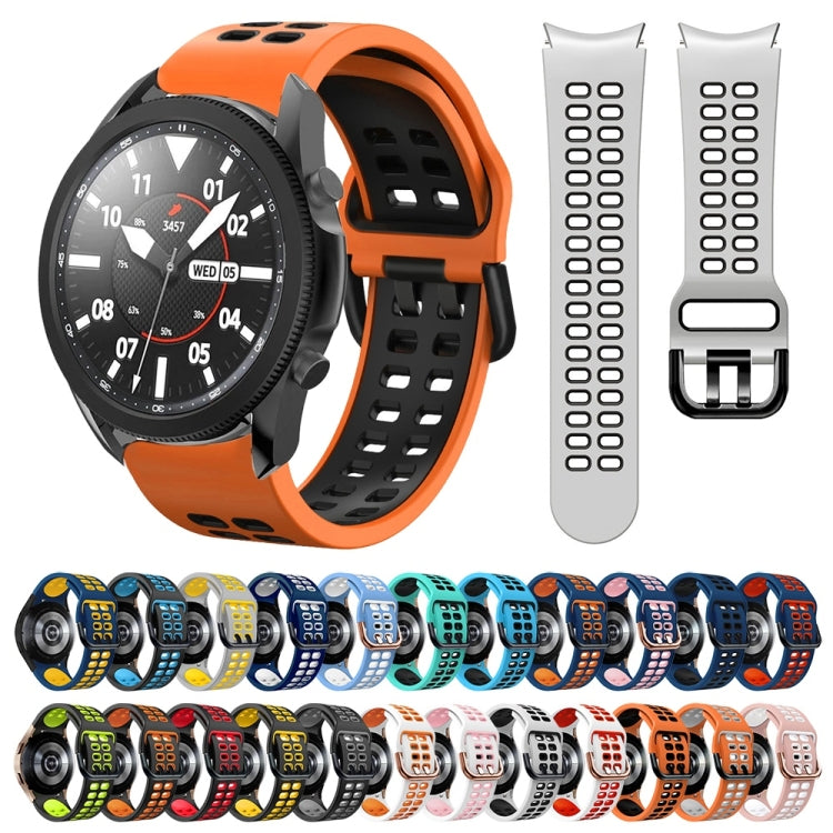 20mm 透氣雙色矽膠錶帶，適用於 Samsung Galaxy Watch 5 Pro 45mm，適用於 Samsung Galaxy Watch 4 40mm