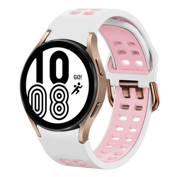 20mm 透氣雙色矽膠錶帶，適用於 Samsung Galaxy Watch 5 Pro 45mm，適用於 Samsung Galaxy Watch 4 40mm