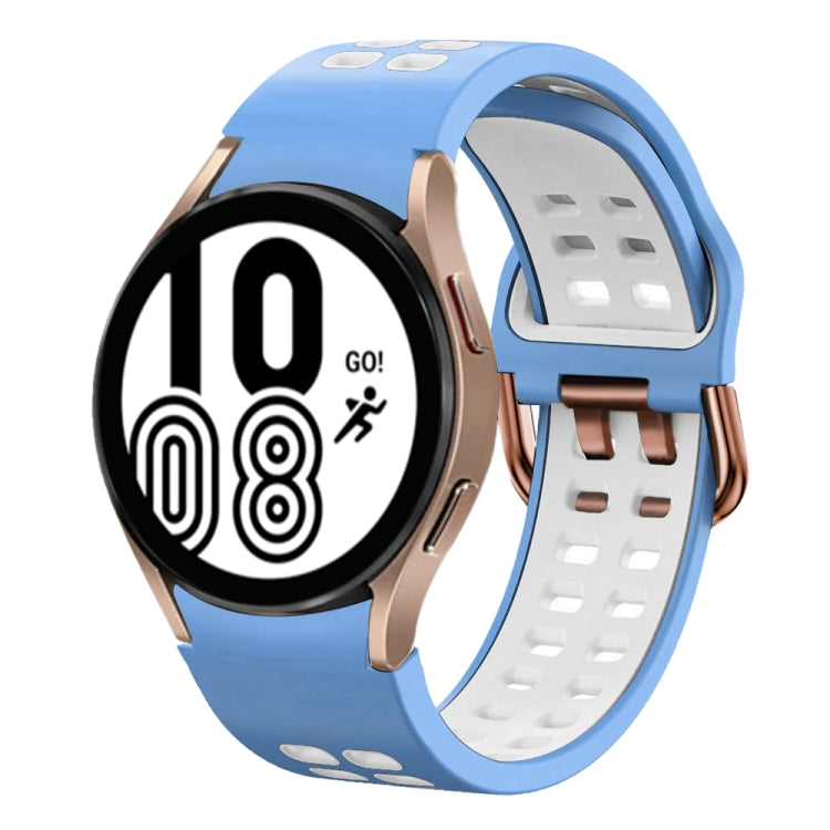 20mm 透氣雙色矽膠錶帶，適用於 Samsung Galaxy Watch 5 Pro 45mm，適用於 Samsung Galaxy Watch 4 40mm