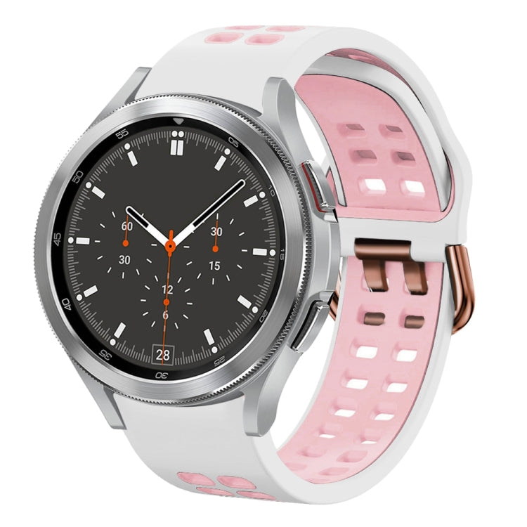 20mm 透氣雙色矽膠錶帶，適用於 Samsung Galaxy Watch 4 44mm，Samsung Galaxy Watch 4 Classic 46mm