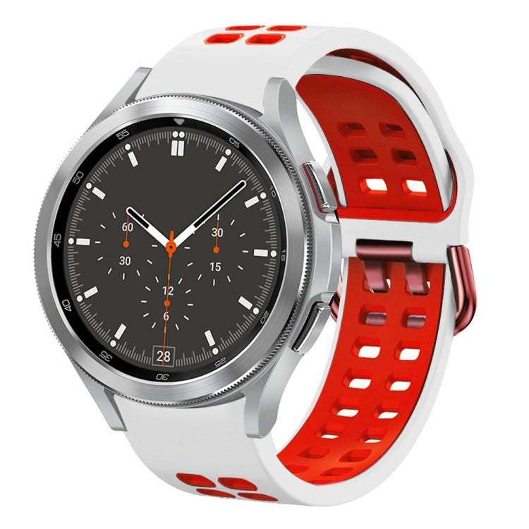 20mm 透氣雙色矽膠錶帶，適用於 Samsung Galaxy Watch 4 44mm，Samsung Galaxy Watch 4 Classic 46mm