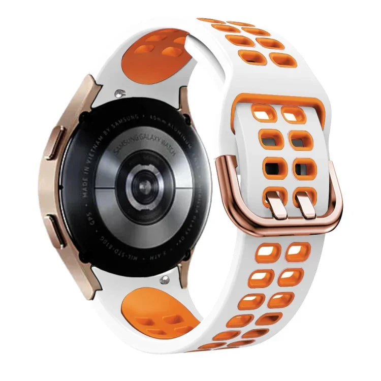 20mm Breathable Two-Color Silicone Watch Band, For Samsung Galaxy Watch 4 Classic 42mm, For Galaxy Watch Active 2