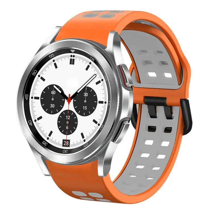 20mm Breathable Two-Color Silicone Watch Band, For Samsung Galaxy Watch 4 Classic 42mm, For Galaxy Watch Active 2