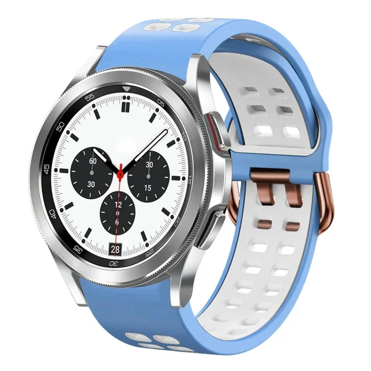 20mm Breathable Two-Color Silicone Watch Band, For Samsung Galaxy Watch 4 Classic 42mm, For Galaxy Watch Active 2