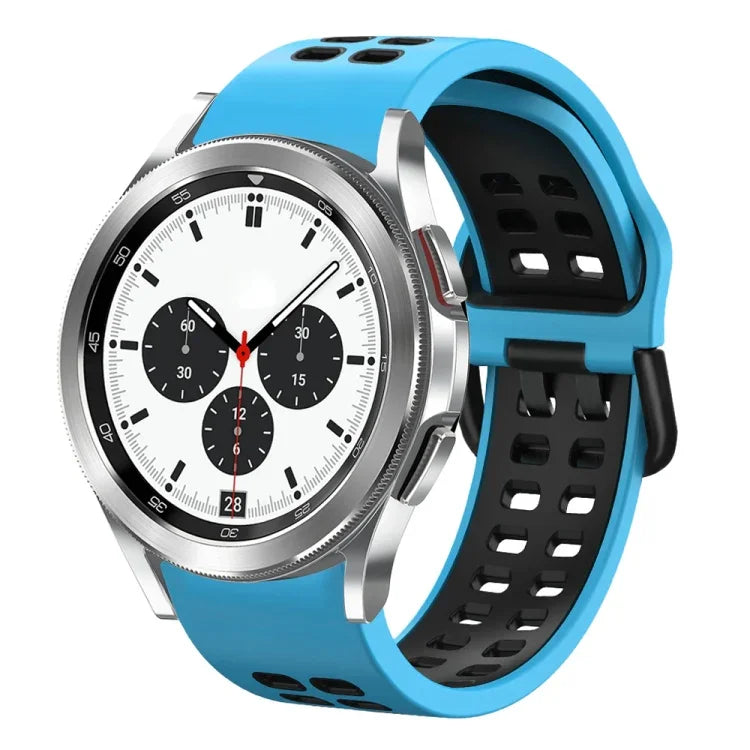 20mm Breathable Two-Color Silicone Watch Band, For Samsung Galaxy Watch 4 Classic 42mm, For Galaxy Watch Active 2
