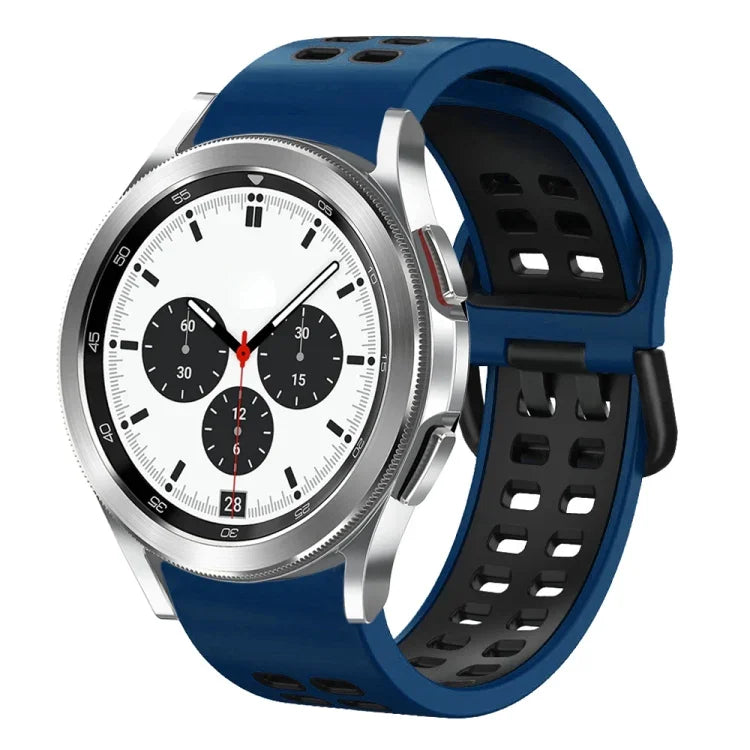 20mm Breathable Two-Color Silicone Watch Band, For Samsung Galaxy Watch 4 Classic 42mm, For Galaxy Watch Active 2